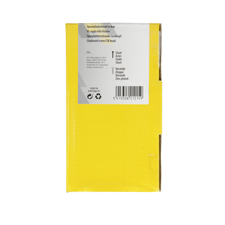 Mack 1020118 - tornillo para aglomerado con cabeza amarillo vz 100 piezas 5,0 x 80 mm | 3 piezas