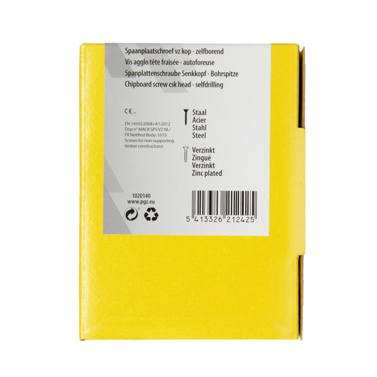 Mack 1020140 - tornillo aglomerado vz kp-autoblocantegvz 200uds 4,0 x 45 mm | 5 piezas