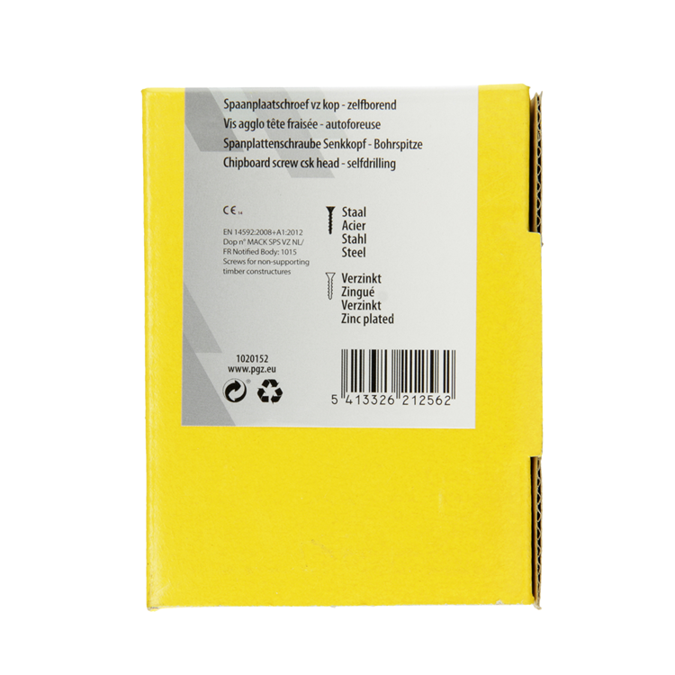 Mack 1020152 - tornillo para aglomerado vz kp-autoblocantegvz 100uds 5,0 x 50 mm | 5 piezas