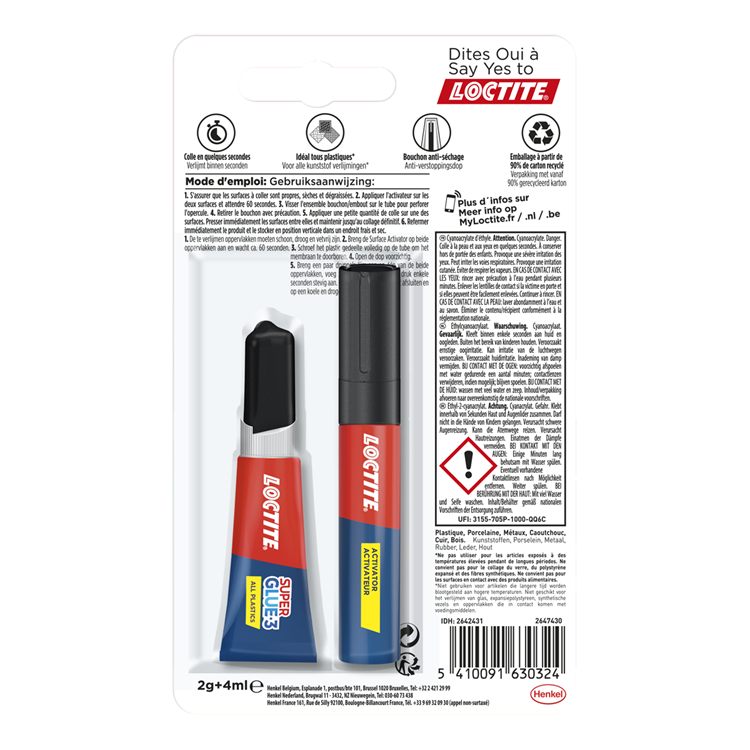 Loctite 1069855 - todos los plásticos 2g + 4ml | 6 piezas