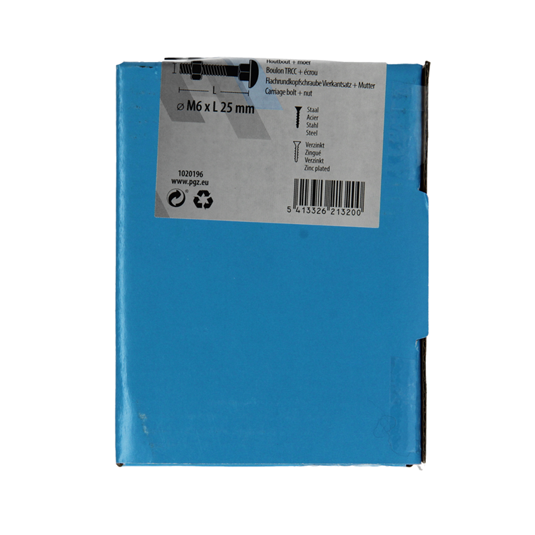 Mack 1020196 - perno madera + tuerca galvanizada 32 stm6 x 25 mm | 5 piezas