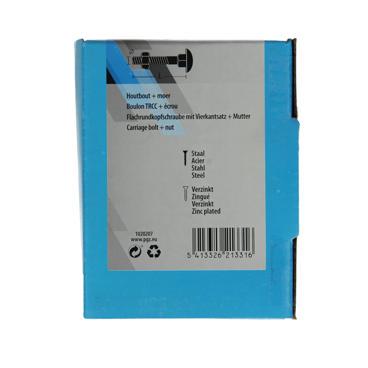 Mack 1020207 - perno madera + tuerca galvanizada 18 stm8 x 60 mm | 5 piezas