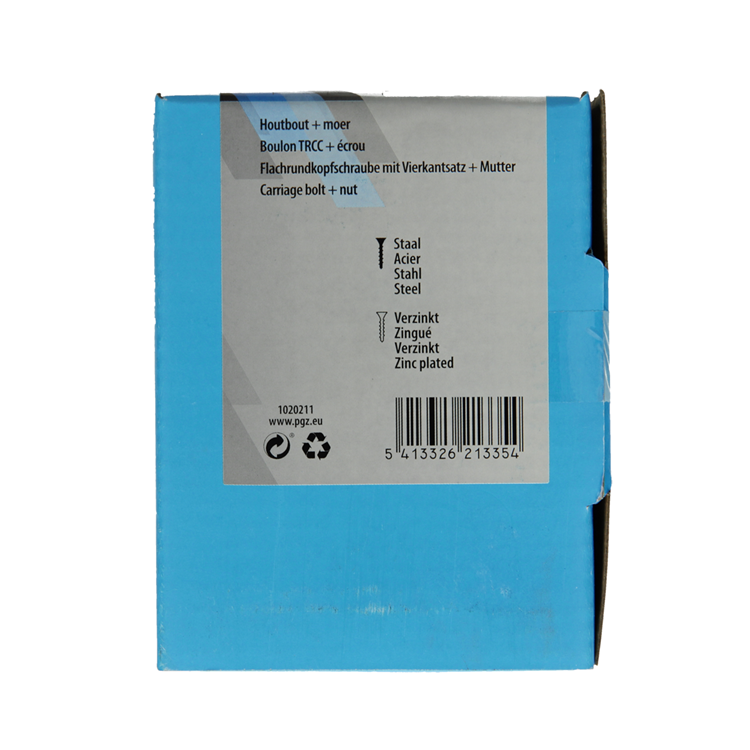 Mack 1020211 - perno madera + tuerca galvanizada 12 stm10 x 100 mm | 5 piezas