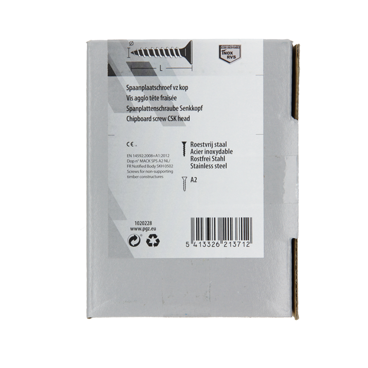 Mack 1020228 - tornillo aglomerado cabeza vz acero inoxidable a2 200 uds 3,5 x 30 mm | 2 piezas
