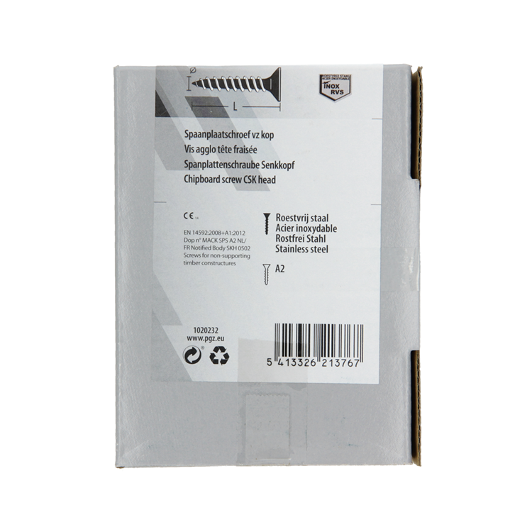 Mack 1020232 - tornillo aglomerado cabeza vz acero inoxidable a2 200 uds 4,0 x 25 mm | 2 piezas