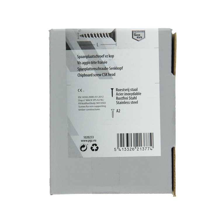 Mack 1020233 - tornillo aglomerado cabeza vz acero inoxidable a2 200 uds 4,0 x 30 mm | 2 piezas