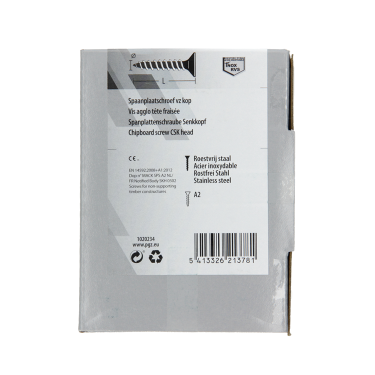 Mack 1020234 - tornillo aglomerado cabeza vz acero inoxidable a2 200 uds 4,0 x 35 mm | 2 piezas