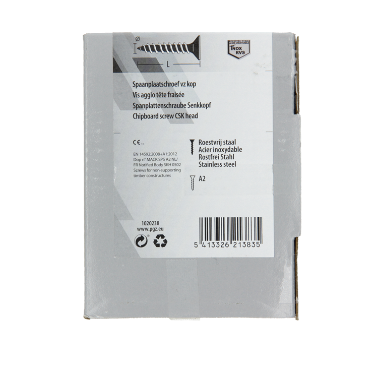 Mack 1020238 - tornillo aglomerado cabeza vz acero inoxidable a2 200 uds 4,5 x 30 mm | 2 piezas