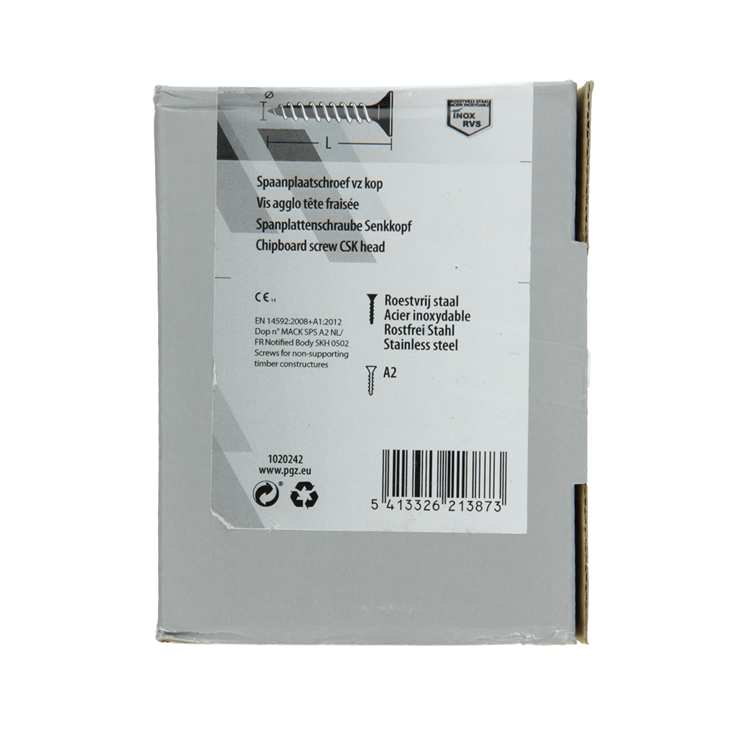 Mack 1020242 - tornillo aglomerado cabeza vz acero inoxidable a2 100 uds 4,5 x 50 mm | 2 piezas