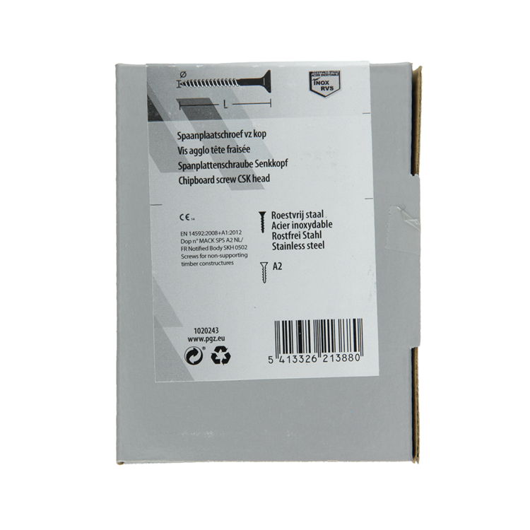 Mack 1020243 - tornillo aglomerado cabeza vz acero inoxidable a2 100 uds 4,5 x 60 mm | 2 piezas