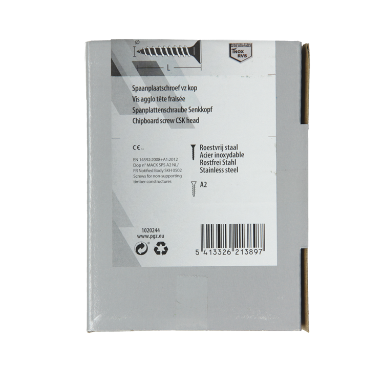 Mack 1020244 - tornillo aglomerado cabeza vz acero inoxidable a2 100 uds 5,0 x 40 mm | 2 piezas