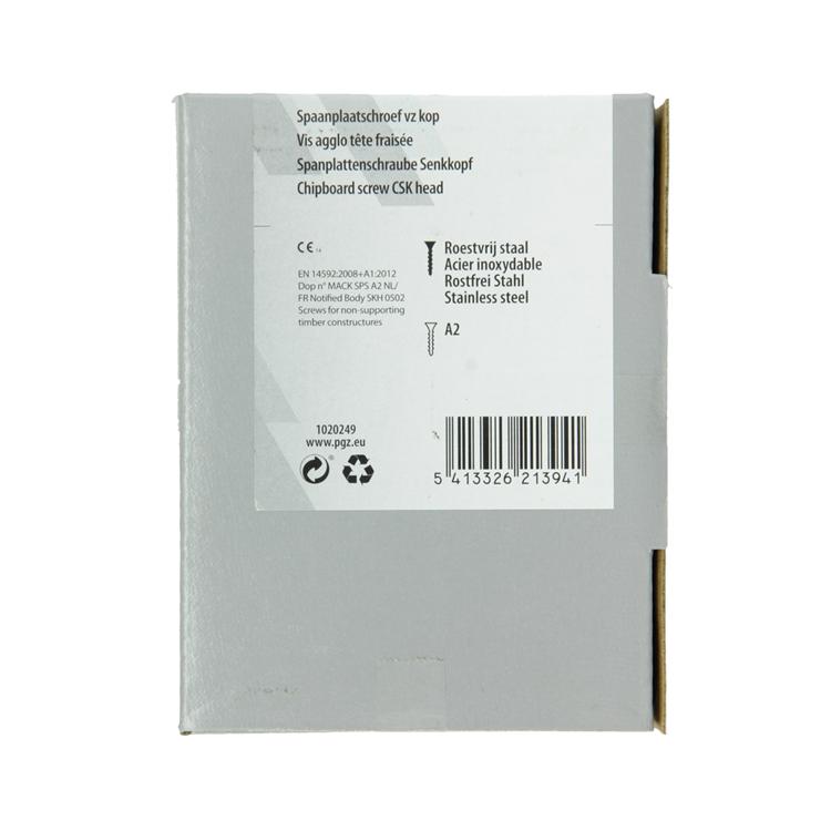 Mack 1020249 - tornillo aglomerado cabeza vz acero inoxidable a2 50 uds 5,0 x100 mm | 2 piezas