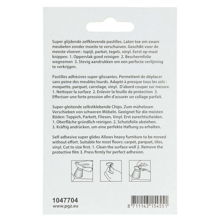 Mack 1047704 - pastiglia super scorrevole autoadesiva grigia ø 40 mm 4 pz | 12 pezzi