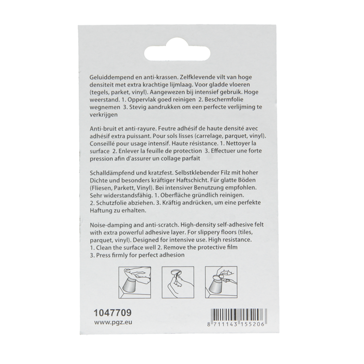 Mack 1047709 - pastiglia in feltro autoadesiva bianca 70 x 95 mm 1 pz pz | 12 pezzi