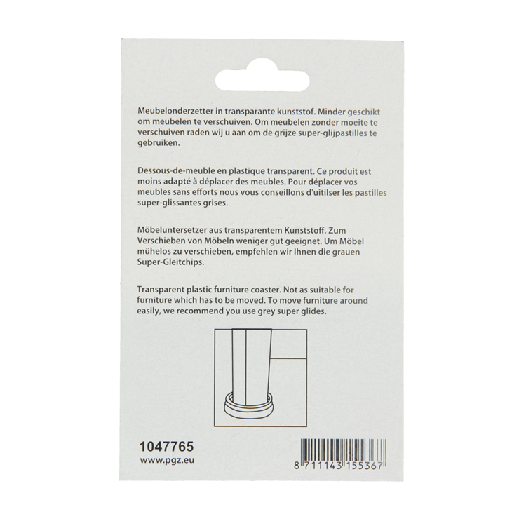 Mack 1047765 - sottobicchiere plastica trasparente ø 35 mm 4 pz | 6 pezzi