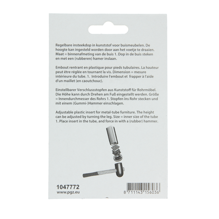 Mack 1047772 - tappo tappo regolabile nero 20 x 20 mm 2 pz | 6 pezzi