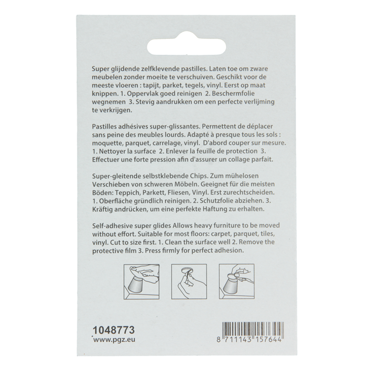 Mack 1048773 - pastiglia super scorrevole autoadesiva marrone ø 65 mm 4 pz | 12 pezzi
