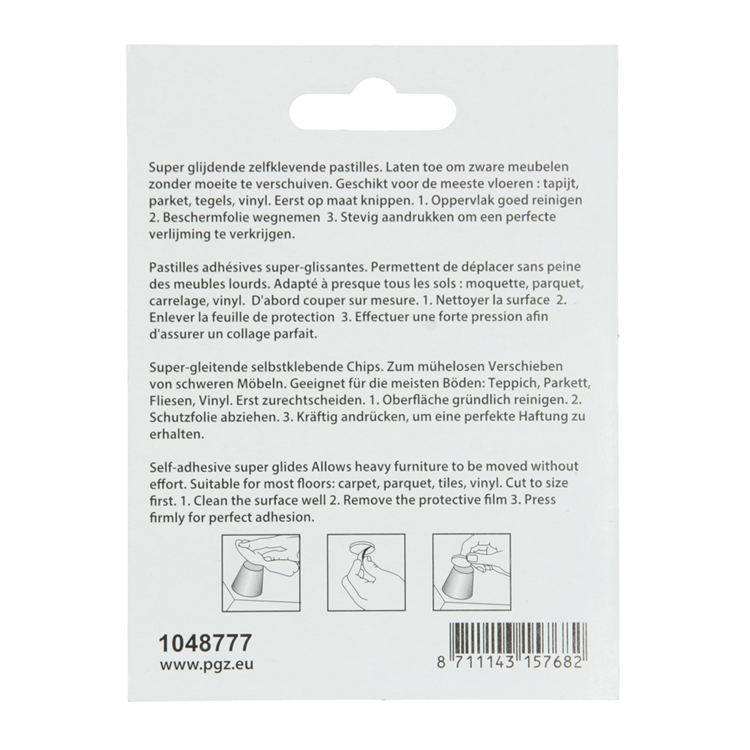 Mack 1048777 - pastiglia super scorrevole autoadesiva marrone 30 x 30 mm 4 pz | 12 pezzi