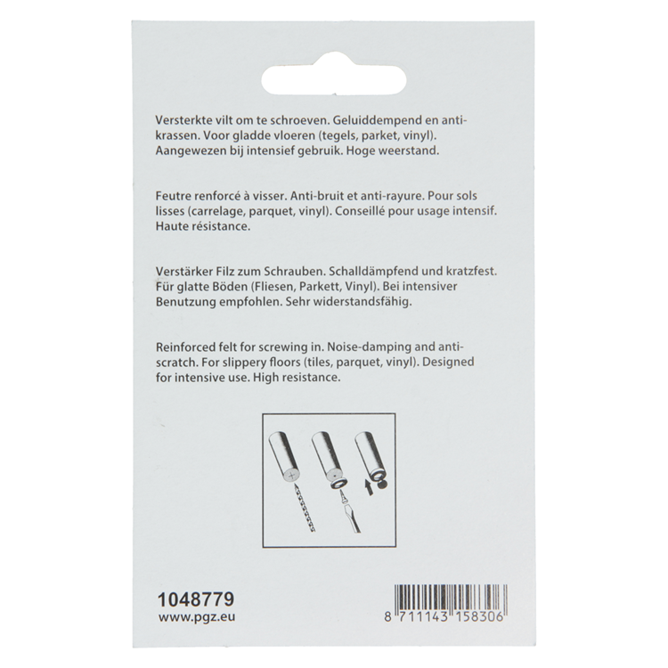 Mack 1048779 - feltro rinforzato + vite marrone ø 40 mm 4 pz | 6 pezzi