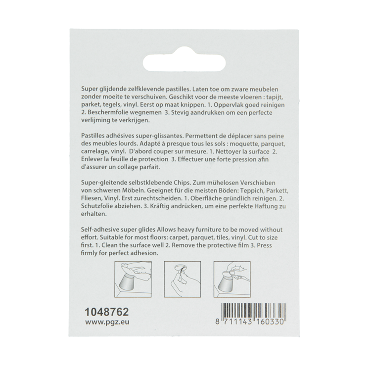 Mack 1048762 - pastiglia super scorrevole autoadesiva marrone 25 x 25 mm 4 pz | 12 pezzi