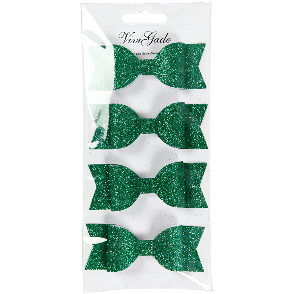 Fiocchi Vivi Gade, misura 31x85 mm, glitter verde, 4 pezzi 1 scatola