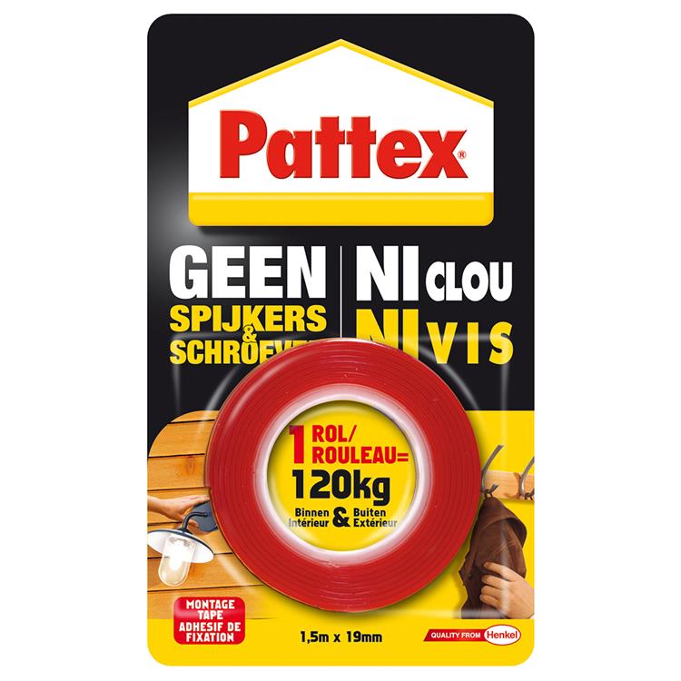 Pattex 1004897 - cinta de montaje gs s 120kg | 12 piezas