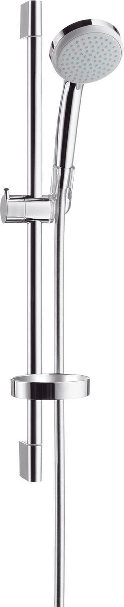 Set doccia Hansgrohe croma 100 vario con asta scorrevole da 65 cm e portasapone unico cromato