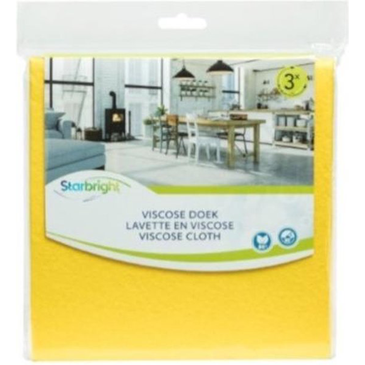 Starbright 1063308 - paño de viscosa amarillo 3uds 38 x 38 cm sb | 10 piezas