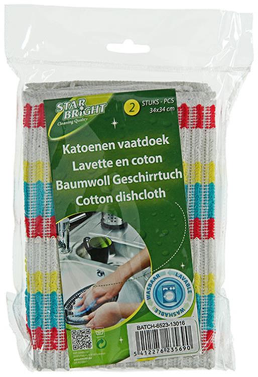 Starbright 1009150 - sb paño de cocina de algodón 2uds 34x34cm | 6 piezas