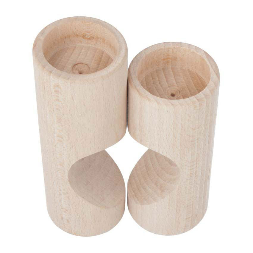 Portavelas de madera Playwood en forma de corazón, 2 piezas.