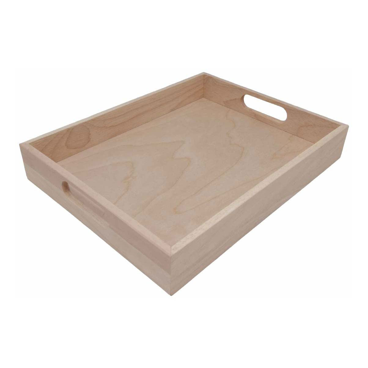 Vassoio in legno Playwood manico dritto, legno di gomma con bordo dritto