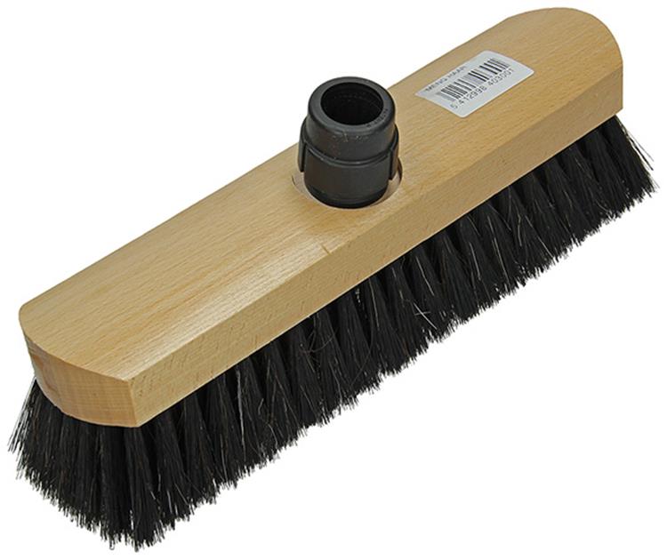 1008321 - escoba de interior pelo negro redonda madera lacada transparente + st eb tl30cm | 3 piezas