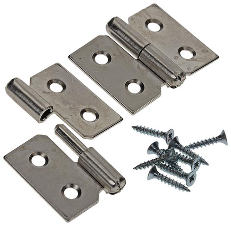 Mack 1013349 - 2 bisagras para muebles izquierda niquelada alto 30 x ancho 40 mm | 5 piezas