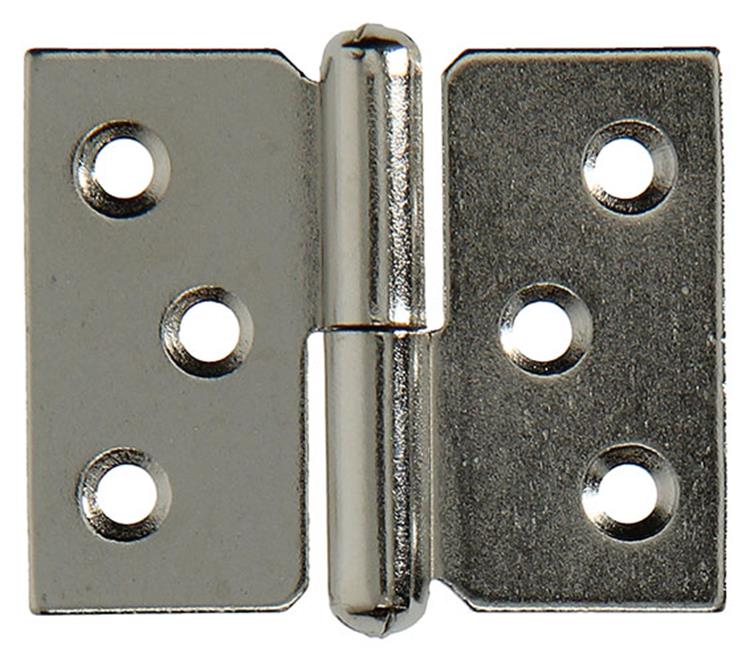 Mack 1013351 - 2 bisagras para muebles derecha niquelada alto 40 x ancho 50 mm | 5 piezas