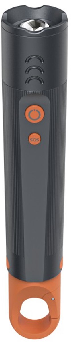 Linterna Hama - flx350 - 350lm - incl. 3 pilas AAA - aluminio - 4 posiciones + SOS - zoom - mosquetón - negro