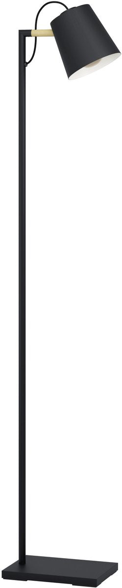 Eglo lacey vloerlamp - e27(excl) - 159 cm - hout|staal - zwart|bruin