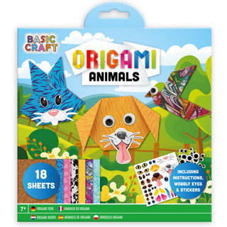 Origami set flores animales 18st+pegatinas