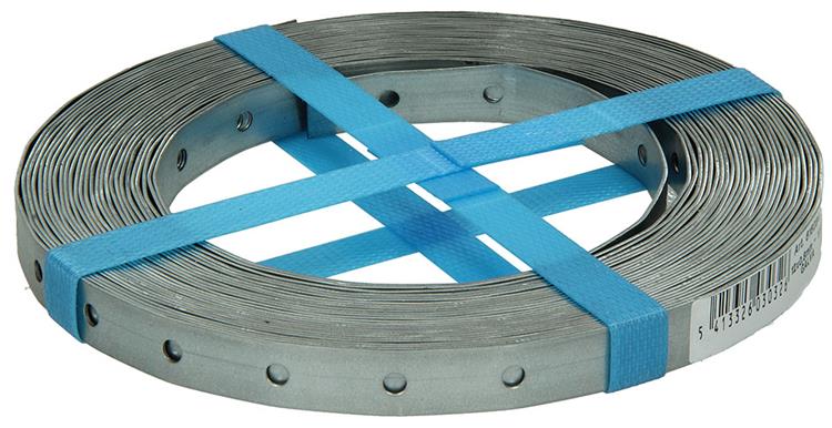 1014101 - listón de hierro perforado, galvanizado 12mmx0,8mmx10m | 5 piezas