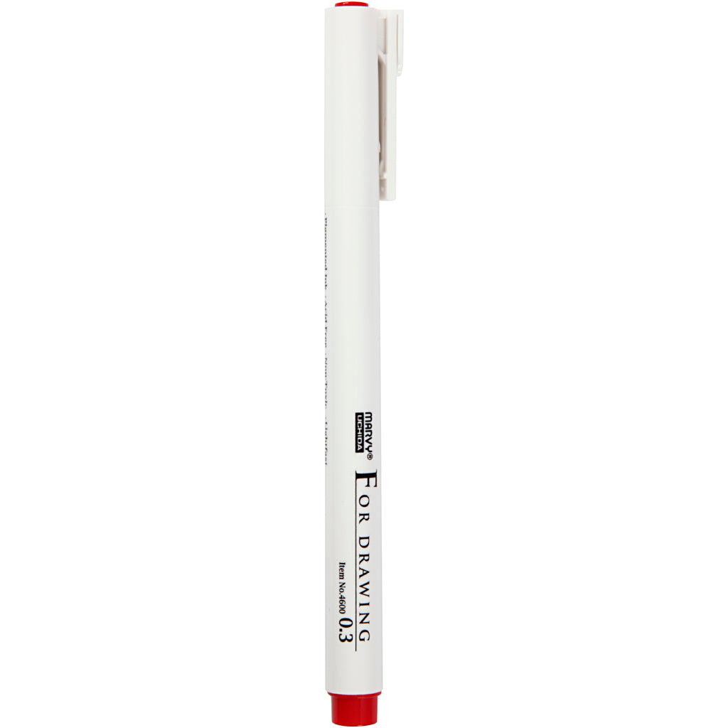 Penna da disegno a medaglione, spessore della linea 0,3 mm, rosso, 1 pezzo