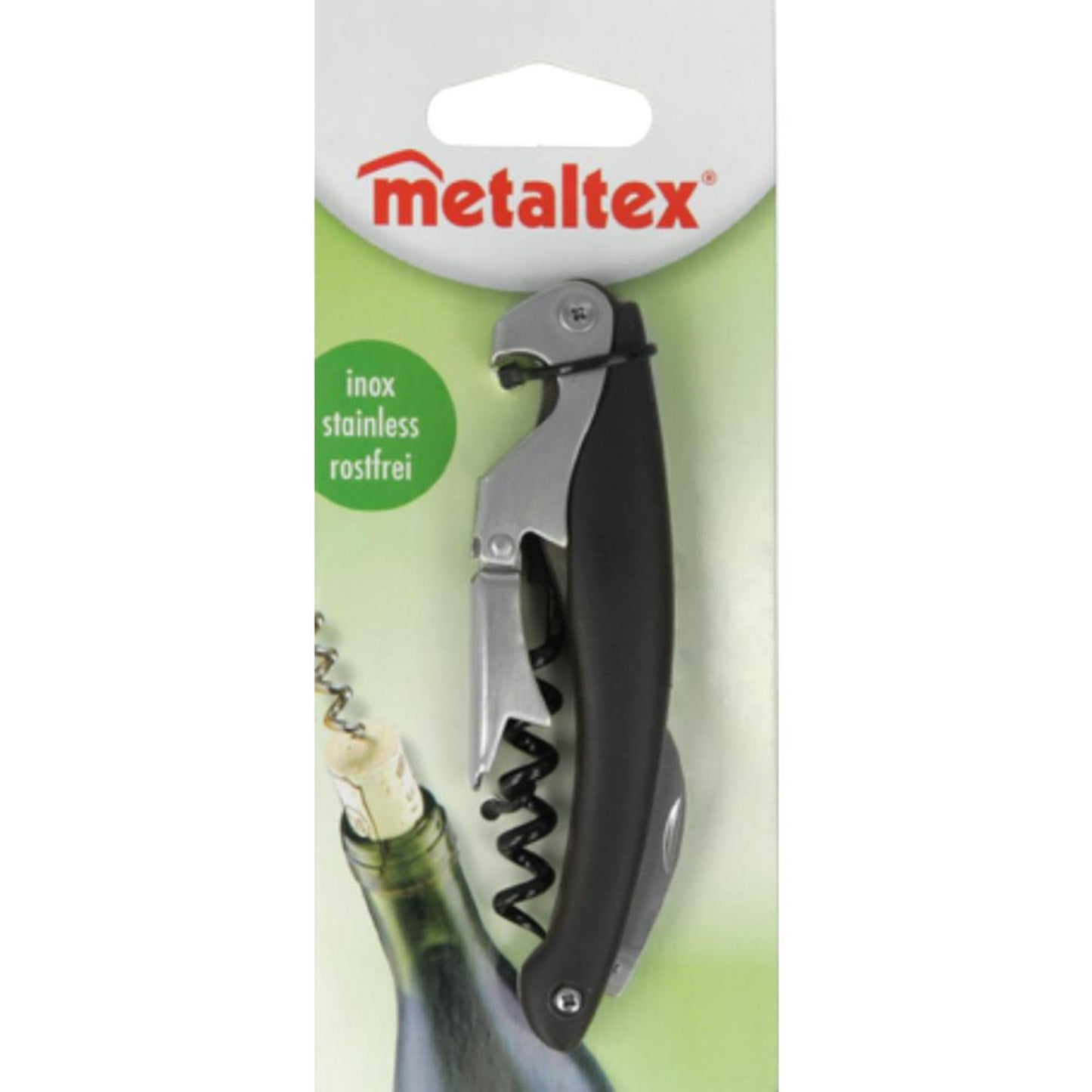 Sacacorchos Metaltex con 3 funciones.