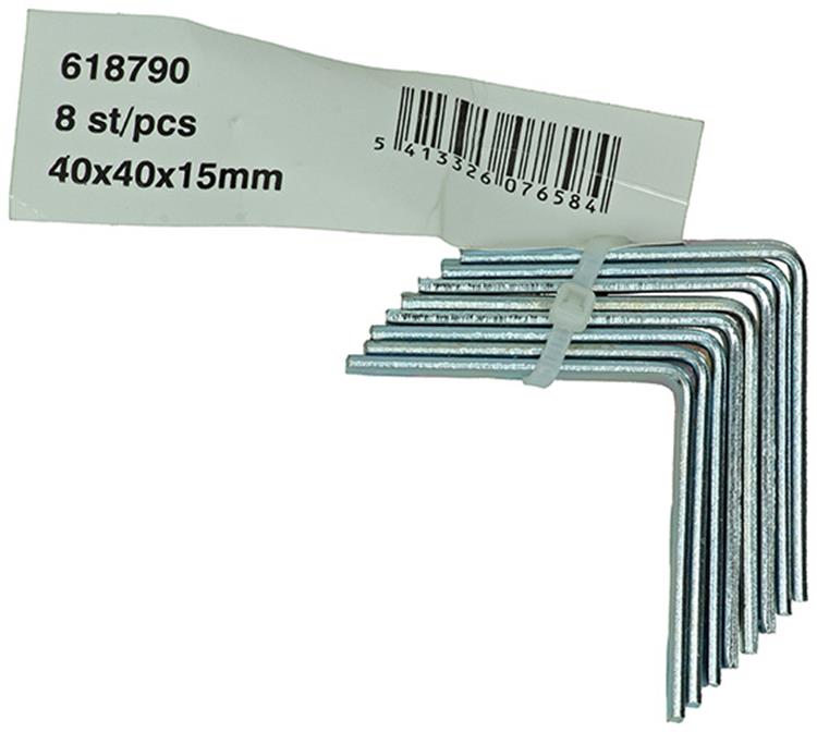1014298 - 8 cuadrados plegados galvanizados 40x40x15mm | 10 piezas