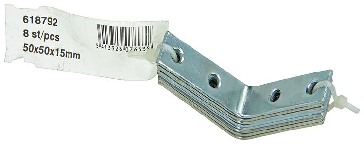 1014299 - 8 cuadrados plegados galvanizados 50x50x15mm | 10 piezas