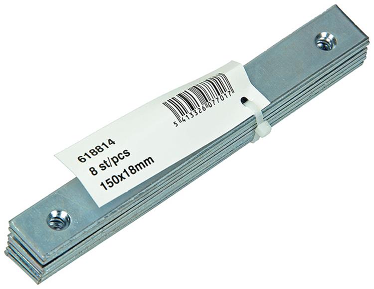 1014306 - 8 placas de unión galvanizadas 150x18mm | 10 piezas