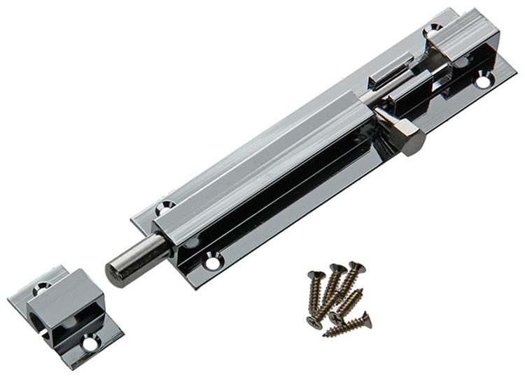 Mack 1013686 - 1 pestillo deslizante latón cromado a 100 - b 16 mm | 5 piezas