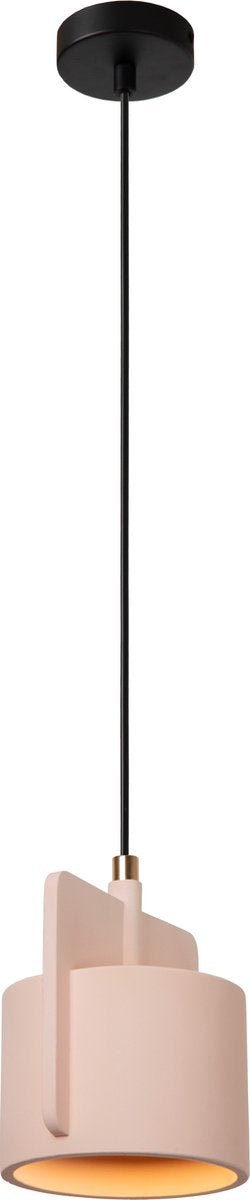 Lucide ninja - hanglamp - ø 16 cm - 1xe27 - roze - japandi