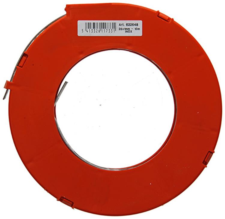 1014768 - listón de hierro perforado, acero inoxidable 25mmx1mmx10m | 2 piezas