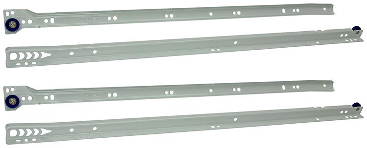 1013693 - par de guías para cajones con ruedas blanco 25kg 60cm | 5 piezas