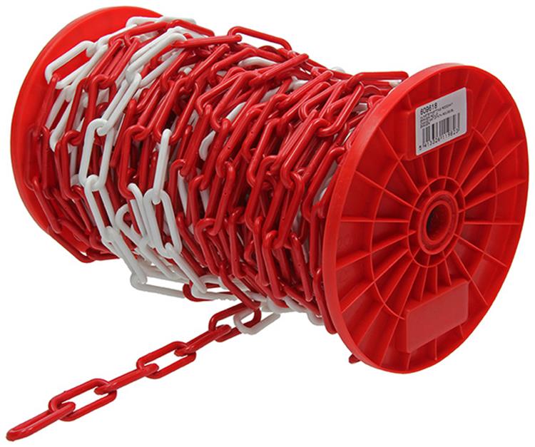 1013674 - cadena de plástico rojo blanco ø 6mm l 40mm 30m | 30 piezas