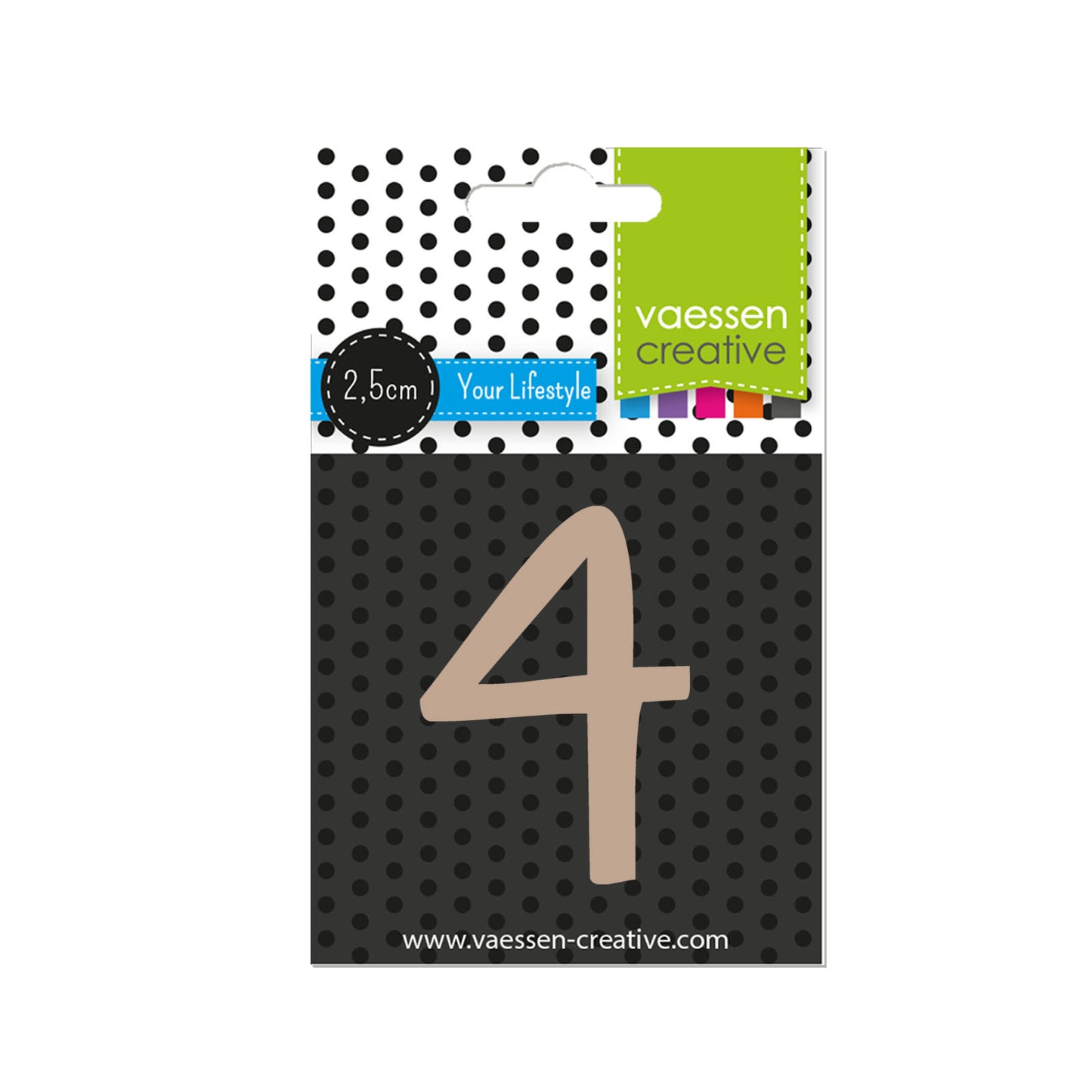 Vaessen creative • número 4 de madera 2,5 cm x 3 mm