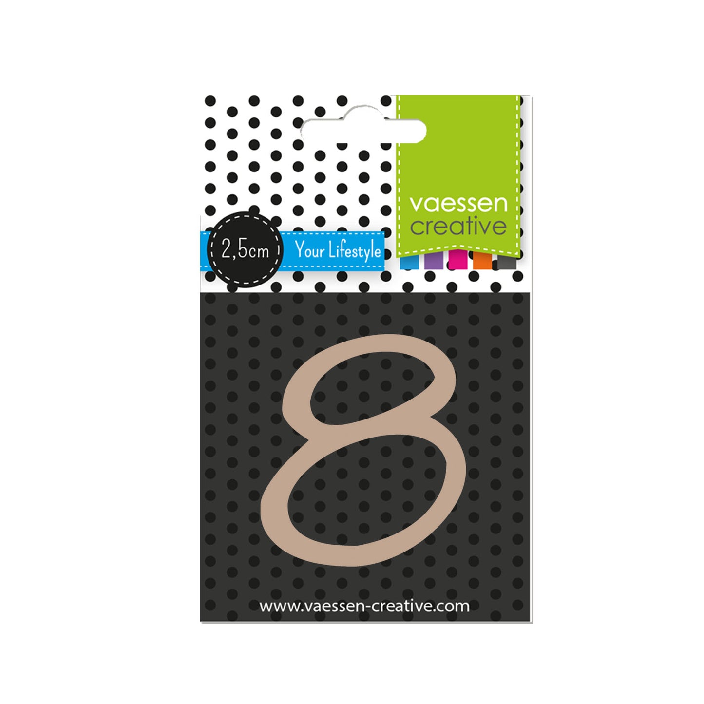 Vaessen creative • numero in legno 8 2,5 cm x 3 mm